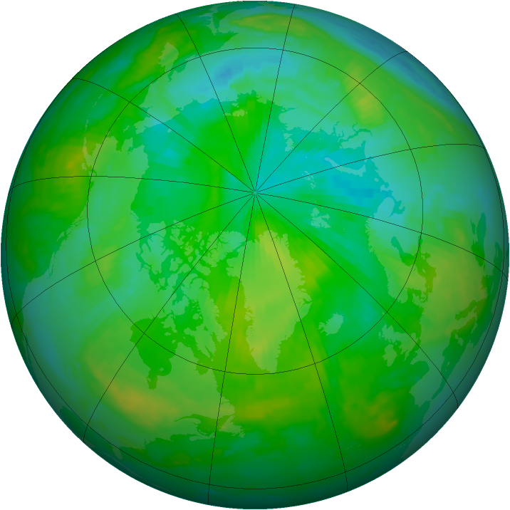 Arctic ozone map for 21 July 2000